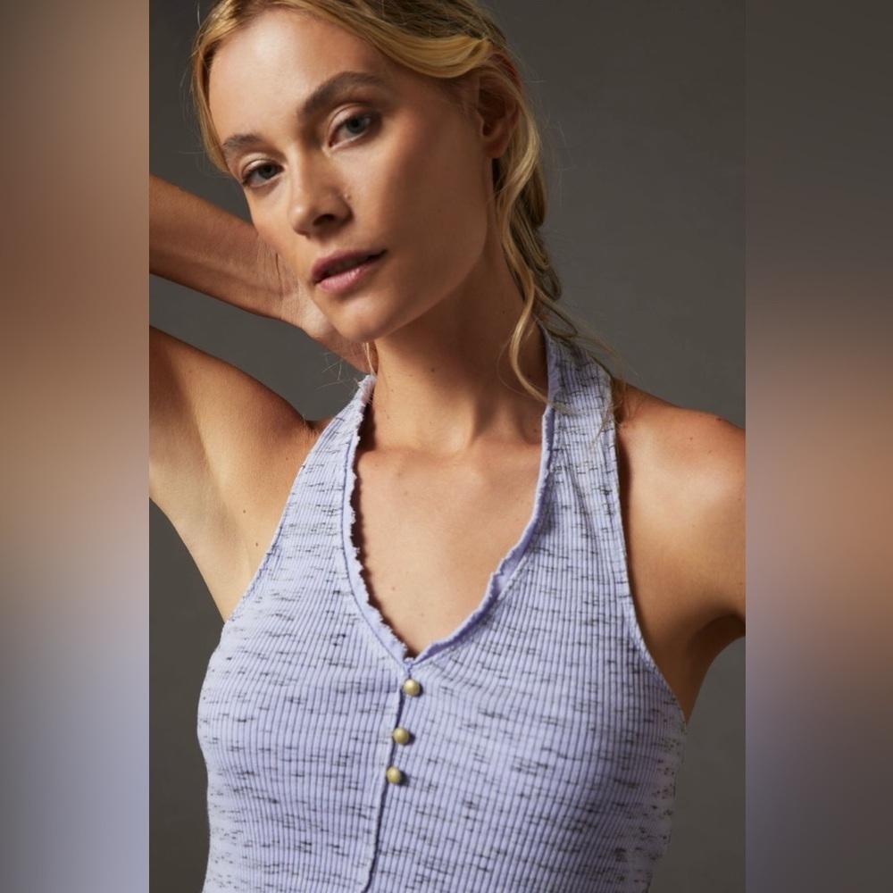 ‼️RARE‼️🎸Pilcro🎸🔥NWT🔥Henley Halter Top in Lavender— S